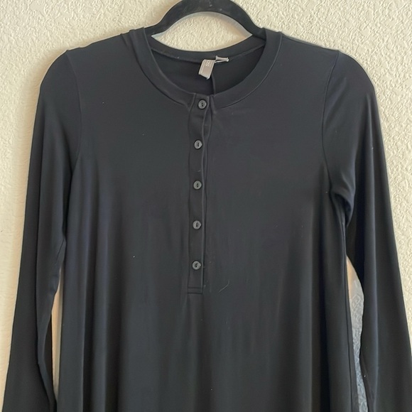 ASOS Women Henley Midi Dress Size 6 Black Jersey Knit Contemporary Whimsigoth - Picture 6 of 14